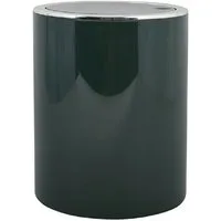 MSV Kosmetikeimer KAMAKA, eleganter Abfalleimer mit Schwingdeckel, für Küche, Bad, Büro, in angesagten Trendfarben, 6 L, dunkelgrün