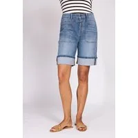Zhrill Bermudas KARLI DENIM SHORTS normale Passform, für Freizeit, mit breitem Aufschlag, mit Stretch