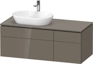 Duravit L-Cube Konsolenwaschtischunterbau wandhängend Flanell Grau Hochglanz 1220x550x482 mm - LC487 LC4876089890000