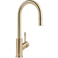 Villeroy & Boch Küchenarmatur Umbrella Flex mit herausziehbarer Handbrause (360° schwenkbar, mit Befestigungs- und Anschlusssatz) Hochdruck-Armatur, Kaltstart-Funktion, Gold