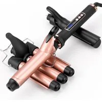 CkeyiN Pro Lockenstab Set 3 in 1,Glätteisen mit Verschiedenen Aufsätzen,Große Locken, Keramik Lockenstab 25mm/32mm,Lockenstäbe 3 Fässer, Ionen-Technologie,Schnellaufheizung,für Lange/kurze Haare