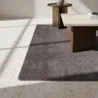 KADIMA DESIGN Teppich ISAR Wohnzimmer Waschbar Schlafzimmer Wohnzimmerteppich Esszimmer Uni, Rund, Höhe: 13 mm, Grau, 80x80 cm, Strapazierfähig Modern Esszimmerteppich Waschbar