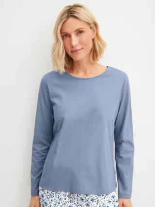 CALIDA - WOMEN Shirt long-sleeve aura blue - Gr. - L