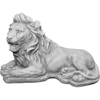 gartendekoparadies.de Gartenfigur Liegender Löwe, Steinfigur, H. 25 cm, 13 kg, Frostsicher
