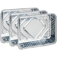 QuickPack Auflaufform Auflaufform Aluminium 3er Set eckig 200x150x40mm Silber, Aluminium, (3-St), Alu Schale Grillschale Auflaufform Grillform Gratinform