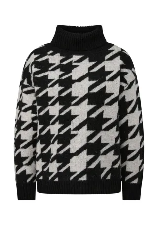 s.Oliver Red Label - Strickpullover aus Wollmix schwarz/weiß - Gr. - 40