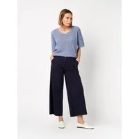 TONI Culotte mit extra weitem Beinverlauf und Bügelfalte, Stretch