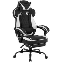 Woltu Gaming-Stuhl (1 St), mit Taschenfederkissen, Fußstütze, ergonomisch, drehbar