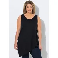 Ulla Popken Longshirt Longtop Volant A-Linie Rundhals ärmellos