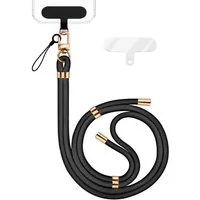 Nalia Handykette Universal Smartphone, Nylon Handyband / Karabiner Gold & 2 Pads / 35-75cm Tragelänge