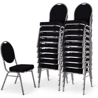 Raburg Stapelstuhl Bankettstuhl gepolstert & stapelbar, stabiler Metallrahmen, Vienna (Set), bis 150 kg belastbar, für Konferenz & Seminar