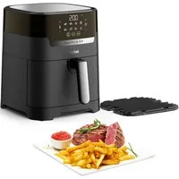 Tefal Heißluftfritteuse Easy Fry & Grill Precision, 2-in-1 Heissluftfritteuse & Grill, 1550 W, XL Kapazität, 8 Programme, weniger Fett, Druckguss-Grillrost, EY5058