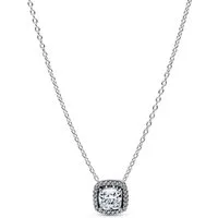 Pandora Kette mit Anhänger 393560C02-45, für Damen Funkelndes Quadrat Heiligenschein