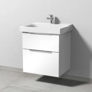 Sanipa 3way Waschtischunterbau zu Geberit Xeno2 Waschtisch mit 2 Auszügen, Weiß-Glanz UF66078