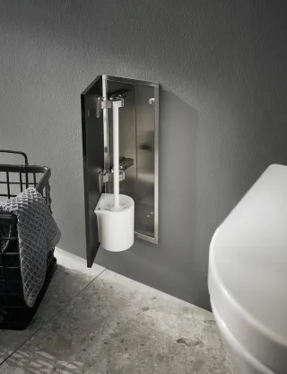 emco Bürstengarnitur -Modul asis pure Türanschlag links, Unterputz, 435mm, schwarz matt, 975551404 975551404