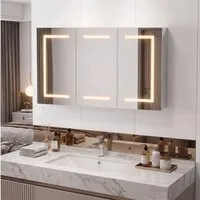 Simurq Badezimmerspiegelschrank Spiegelschrank mit LED-Beleuchtung 100x60cm,Spiegelschrank mit Touch (1-St)