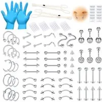AVYRING Piercing-Set Piercing Set 99-teilig 14G 16G 18G 20G Nadeln Werkzeug Schmuck