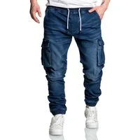 Amaci&Sons Cargojeans ALSIP Sweathose im Denim Look Herren Sweathose in Stretch Denim Jeans