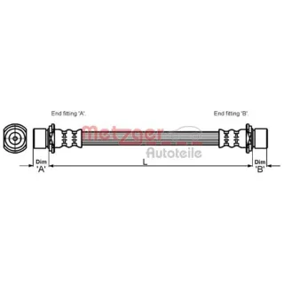 Metzger Bremsschlauch hinten Toyota Yaris P1