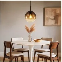 GLOBO LIGHTING LED-Hängeleuchte, Leuchtmittel inklusive, Warmweiß, LED Pendelleuchte Pendellampe Wohnzimmer Glas Kugel Hängelampe