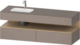 Duravit Qatego Einbauwaschtisch mit Konsolenwaschtischunterbau Basalt Matt 1600x500x600 mm - QA47950 QA4795030430010