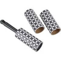 Macosa Home Fusselroller Fusselentferner Kleiderroller Reinigungsrolle 1x Roller+Ersatzrollen, Fusselroller +2 Ersatzrollen Schwarz Retromuster Kleberollen