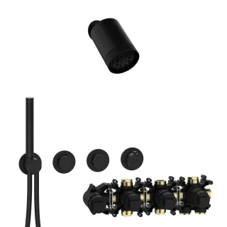 Herzbach MODUL7 PUSH-Thermostat-Set P-SP3 SPOT Multi Schwarz matt, 70.702723.1.12 70.702723.1.12