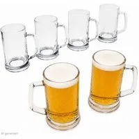 MamboCat Bierglas 6x Viva Bierkrug 0,3L mit Henkel Bierseidel 300ml Glas Seidel Humpen, Glas