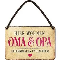 schilderkreis24 Metallschild Hier Wohnen Oma & Opa
