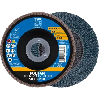PFERD TOOLS POLIFAN Fächerscheibe PFC konisch Universallinie PSF STEELOX Stahl/Edelstahl - 69398194