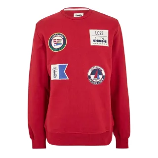 Diadora - "Sailing" Sweatshirt für Herren, Regulär, Langärmlig (Rot)
