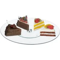 relaxdays Tortenplatte Drehbare Tortenplatte, Glas, (1-tlg)