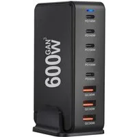 BLiTZWOLF YMX-600W USB-Ladegerät (Desktop Ladegerät Station, 600W, 5× USB-C & 3× USB-A, Schnellladegerät)