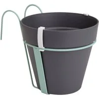 Elho Blumentopf Elho Pflanztopf Loft Urban mit Balkonhalter Ø 20 x