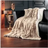 Wohndecke Luxus Kingston XXL, Delindo Lifestyle, XXL Kuscheldecke fürs Sofa, Webpelzdecke
