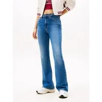 Tommy Jeans Bootcut-Jeans SYLVIA HGH FLR Weite Beinform und Logo Stickerei auf der Gesäßtasche