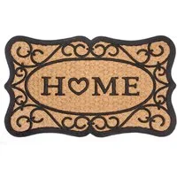 HANSE Home Fußmatte Gummi-Kokos Heart Home Ornament, Türmatte, rechteckig, Höhe: 8 mm, Kokos, Gummi, Schmutzfangmatte, Outdoor, Rutschfest, Innen, Kokosmatte
