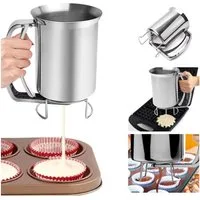 PFCTART Teigportionierer Teigspender aus rostfreiem Stahl, teigspender, Teig Kuchen Teigspender, (Set, 1-tlg., Teigspender für Kuchen, Muffins & Pfannkuchen), Mit 14-mm-Auslass, großer Öffnung & ergonomischem Griff
