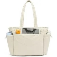 TAN.TOMI Umhängetasche Handtasche gesteppte Tragetasche Messenger Laptop Tasche, Mit Laptopfach und Reißverschluss für Schule Arbeit Reisen