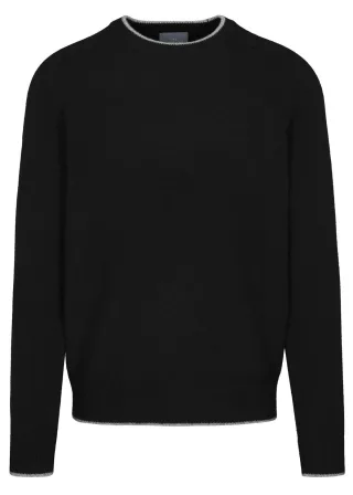 COMMANDER Finest Clothing - Rdh.-Pullover, uni black - Gr. - M