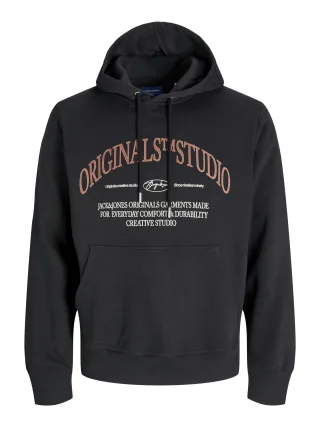 JACK&JONES - JORFREDERIKSBERG MARGATE SWEAT HOOD BF black - Gr. - M