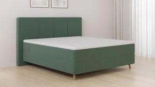 BRUNO Boxspringbett Premium 240x200cm in Grün | Matratzen-Härtegrad: Links H2 / Rechts H3 | mehrfach ausgezeichnet in Design & Qualität