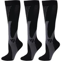 Mutig Kompressionsstrümpfe 3 Paar Kompressionsstrümpfe Kniestrümpfe Stützstrümpfe Laufsocken (15-25mmHg Stützstrümpfe Sport Kompressionssocken mit Elastisch, für Damen und Herren) für Sport, Laufen, Flug, Reisen, Schwangerschaft,Compression Socks