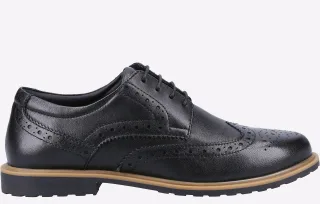 Hush Puppies Verity Leder Damen Schwarze Brogues Schuhe
