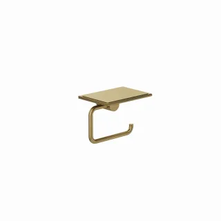 Kludi VELA R Toilettenpapierhalter mit Ablage Brushed Gold, 58971N0 58971N0