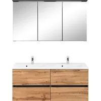 welltime Badmöbel-Set Lucca, (2-St), Doppelwaschtisch, Breite 120 cm