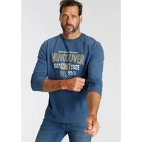 Man's World Langarmshirt Langarm, bedruckt, Rundhalsausschnitt, aus Baumwolle