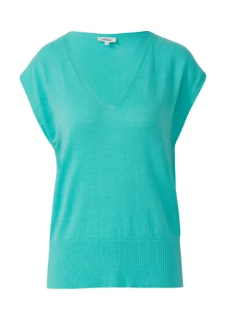 s.Oliver Red Label - Strickpullunder mit V-Ausschnitt blau - Gr. - 34