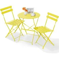 TLGREEN Balkonset Gartenmöbel Bistro Set Metall, (UV-Beständig & Rostfrei, Wetterfest, Balkonmöbel Klappbar für Balkon, Terrasse, Café, Garten), Outdoor Sitzgarnitur, 2 Klappstuhl 1 Klapptisch