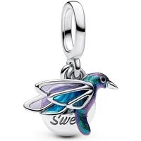 Pandora Charm-Einhänger PANDORA Kolibri Charm-Anhänger, 925er Silber, Moments, Emaille